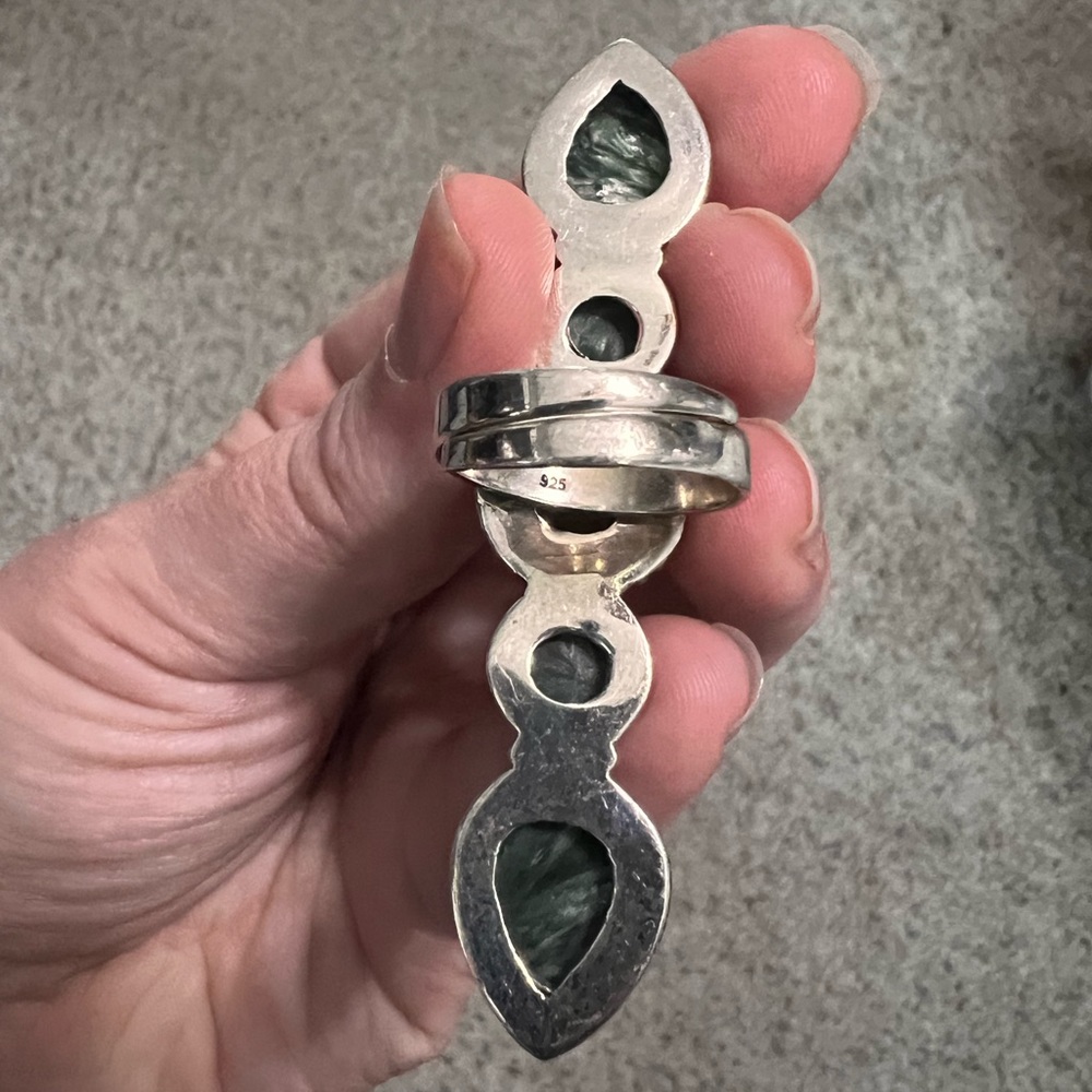 Sterling Silver Seraphinite Crawler Ring - image 4